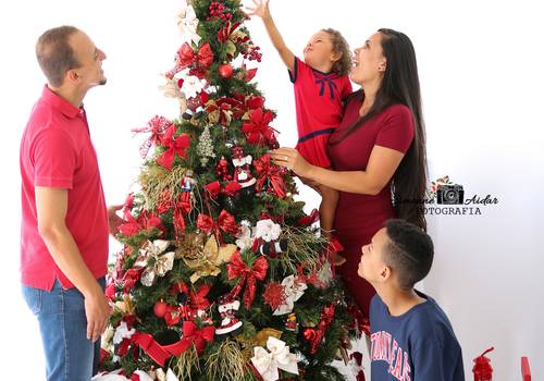 Ensaio Temático de Ensaio Encanto de Natal Maria Isis e Família