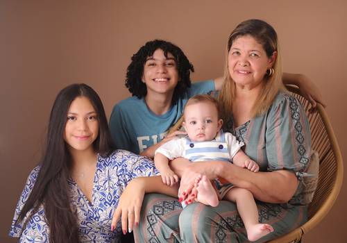 Ensaio Infantil de Vovó e Netos