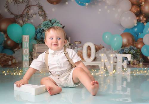 Smash the Cake de Ensaio 1 aninho com bolo