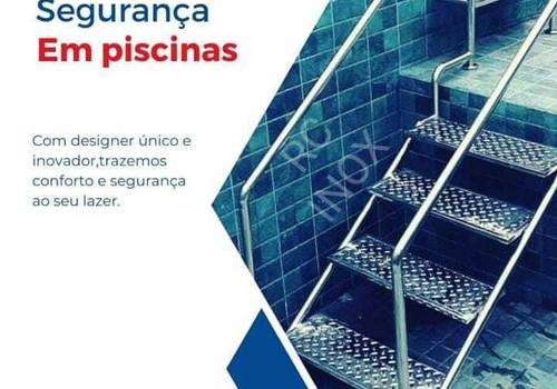 Escada em inox de Escada para piscina