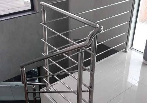 Guarda-corpo  de Guarda corpo em aço inox com corrimão duplo modelo argola