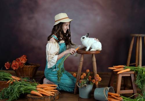 Ensaio Infantil de Carol e a coelha Ally