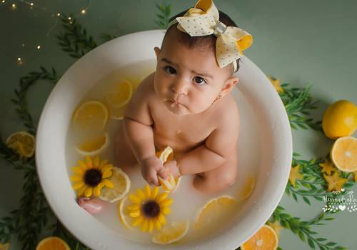 Acompanhamento Infantil de Ensaio Milk splah - Valentina 