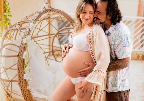 Gestante de Ensaio Gestante - Camila + Gêmeos e Papai