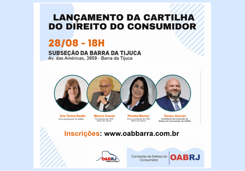 evento gratuito de Lançamento da Cartilha do Direito do Consumidor