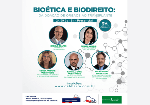 evento gratuito de BIOÉTICA E BIODIREITO