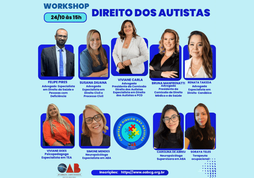 Eventos de Workshop:  *DIREITO DOS AUTISTAS*