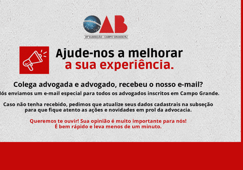 CADASTRO de Queremos te ouvir