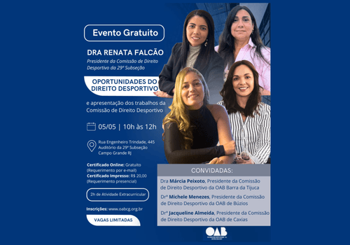 Eventos de OPORTUNIDADE DO DIREITO DESPORTIVO