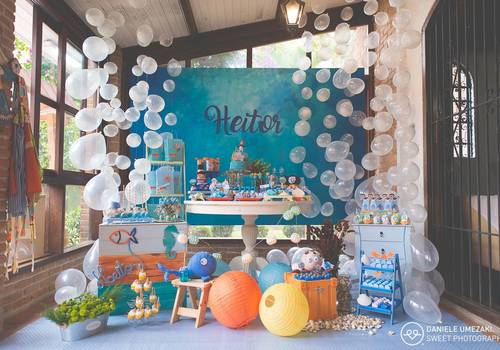 fotografia de aniversário infantil  de Heitor em sua festa no 