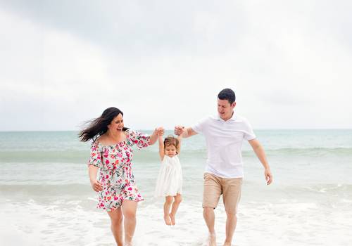 Família e Casais de Ana e Família na praia