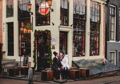 Vacation Photography of LaCole & Yaya in Amsterdam for Flytographer