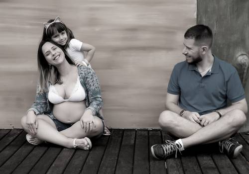 Gestante de Renata, Rodrigo, Julia e Beatriz