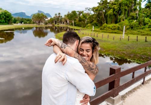 Pré-Wedding de Ensaio Pré Casamento no Bosque da Barra da Tijuca (Juliana & Felipe) | Fotógrafo de Pré Casamento - Rio de Janeiro