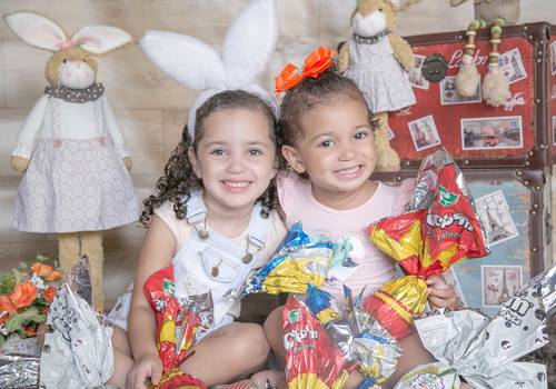 Ensaio Infantil de Heloísa e Valentina | Mini Ensaio de Páscoa