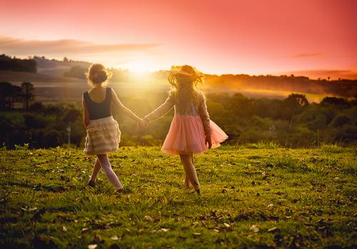 Crianças de Ensaio Giulia, Monica e Paola