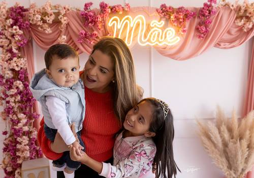 Família de Cris, Maria Clara e Arthur - Dia das Mães 2024