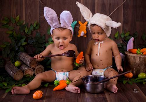 Infantil de Ensaio Páscoa Maitê e Felipe