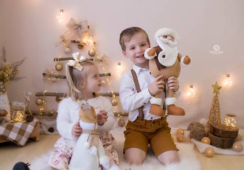 Infantil de Ensaio Natal Miguel e Cecília