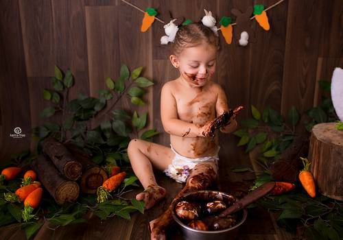 Infantil de Ensaio de Páscoa Helena 