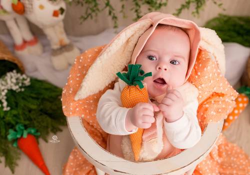 ACOMPANHAMENTO MENSAL de Isabelly - 03 meses - Páscoa 2021