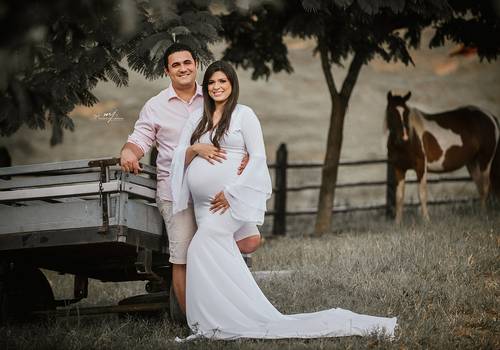 Gestante de A ansiedade pela chegada da princesa Maria