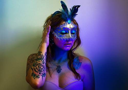 Auto-Retratos de Blue Mardi Gras Mask