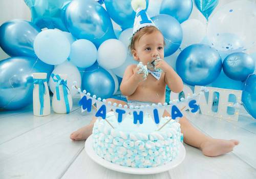 Infantil de Ensaio Smach The cake