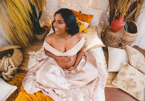 Gestante de Ensaio gestante Boho