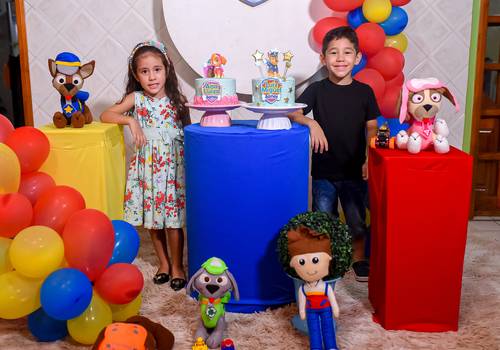Aniversários  de Ana Luiza e Luiz Miguel - 4 anos