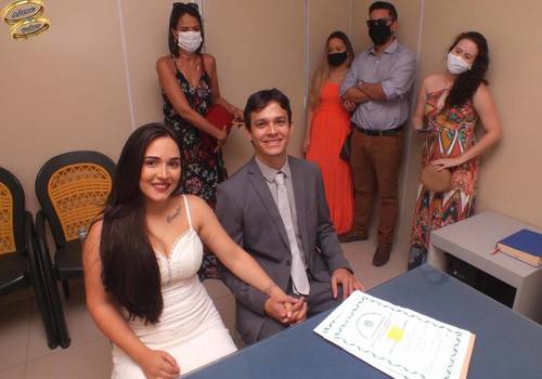 Casamento em cartório de Arlene e Pedro