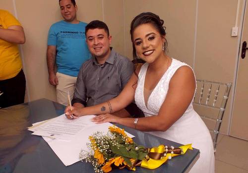 Casamento em cartório de Bruna e Mateus