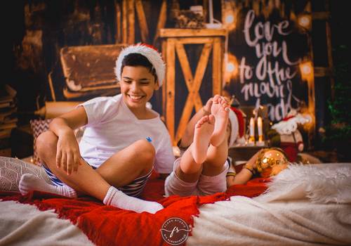 Ensaios Infantis de Arthur e família - Ensaio de Natal 