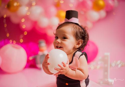 Ensaios Infantis de Smash the Cake Mundo Bita Rosa - Manu 