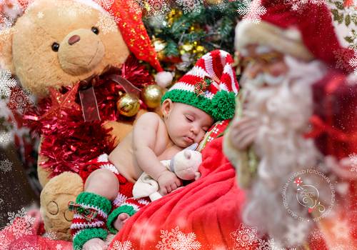 Ensaio Infantil de Mini Ensaio de Natal - Melissa 3 meses