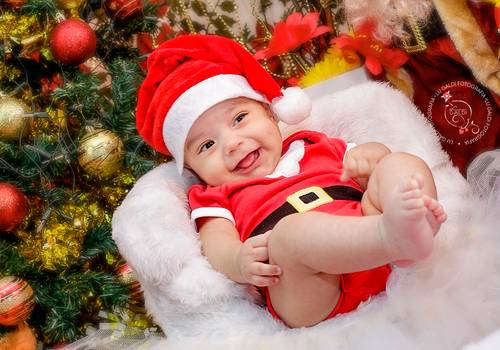 Ensaio Infantil de Mini Ensaio de Natal Miguem 3 meses
