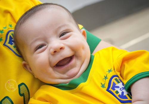 Ensaio Infantil de Theo 3 Meses - Ensaio da Copa 2018