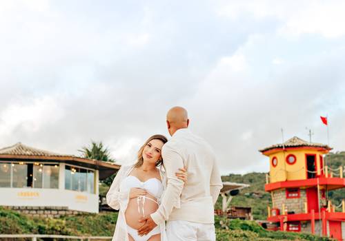 Gestante de A linda espera de Vicente e Lorena 