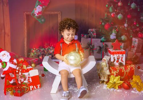 Infantil de Ensaio de Natal do Nicolas