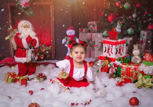 Infantil de Ensaio de Natal Gigi & João