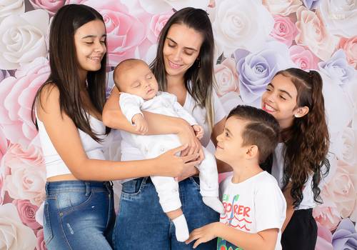 Família de Daiane, Camili, Isabelly, MAtheus e Heitor (Dia das Mães)
