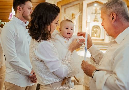 Familia de Fotografia de Batizado: Igreja Nossa Senhora de Fatima - Isabella