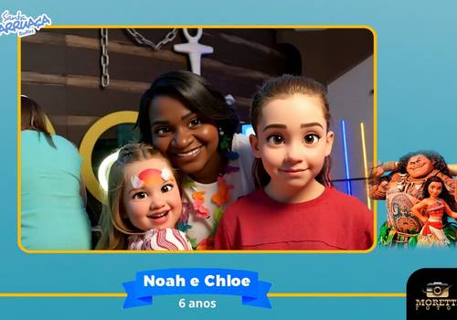 Totem com I. A. (Inteligência Artificial) de Aniversário de 6 anos do Noah e Chloe
