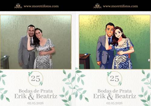 Totem com I. A. (Inteligência Artificial) de Bodas de prata Erik e Beatriz