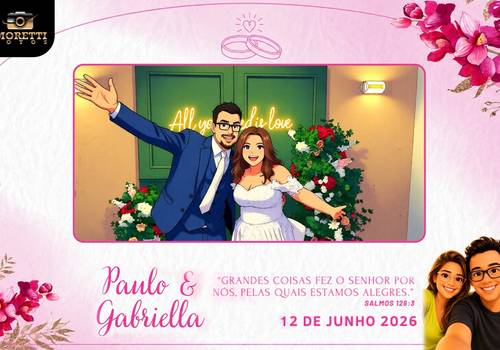 Totem com I. A. (Inteligência Artificial) de Casamento Gabriella & Paulo