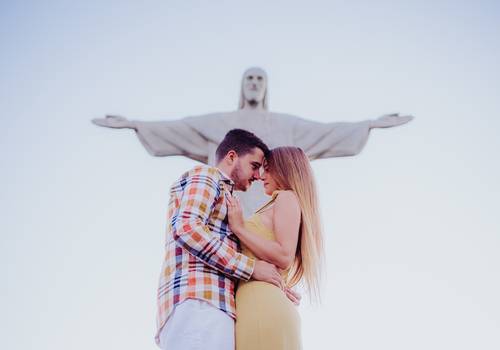 Pré Wedding de Pré Wedding no Pôr do Sol no Cristo Redentor | Camila & Mateus
