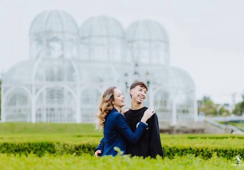 Pré Wedding de Ensaio de Casal no Jardim Botânico de Curitiba | Luiza e Marcelo