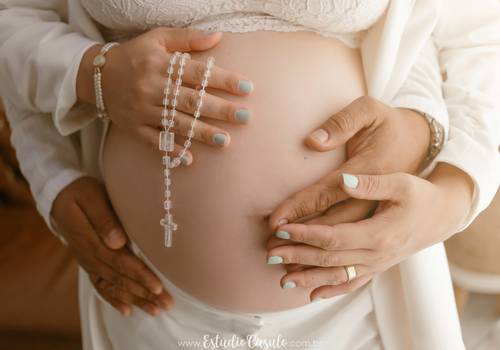 Gestação de Andréia esperando Cecília