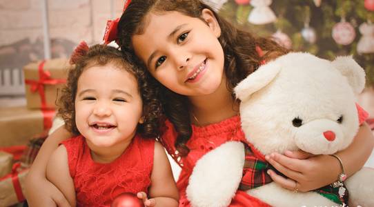 Mini Ensaios de Mini Ensaio de Natal da Alice e Helena