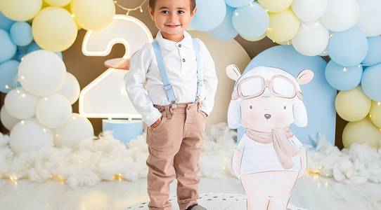 Infantil de Ensaio 2 anos do Nicolas no tema Aviador